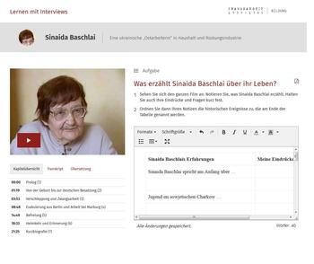 Sinaida B. in der Lernumgebung